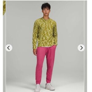 Lululemon City Sweat Jogger Men Medium Pink Lychee Stretch French Terry Comfy